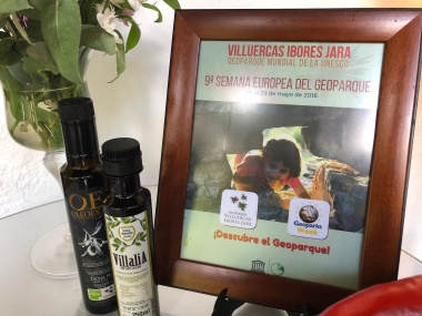 Olive oil from the Geopark and advert of the 9th European Geopark week